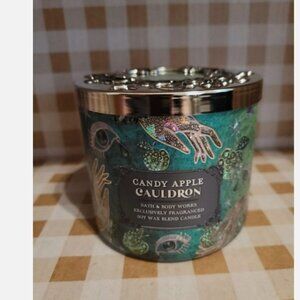BBW Bath & Body Works Candy Apple Cauldron 3-Wick Candle Halloween - NWT